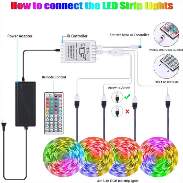 LED Strip Lights Lamp 5050 RGB Flexible Tape Diode 5M Controller Room Decor TV Computer BackLight Decoration Christmas - Image 5