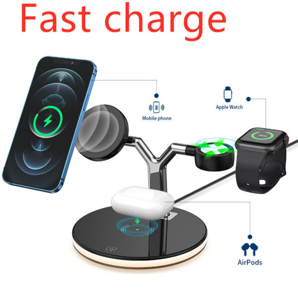 Compatible with Apple, 3 In 1 Magnetic Wireless Charger 15W Fast Charging Station For Magsafe Chargers - Image 5