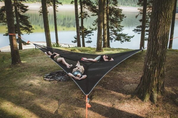 Multi-Person Hammock Three Point Design Portable Hammock Multi-functional Triangle Aerial Mat - Image 5