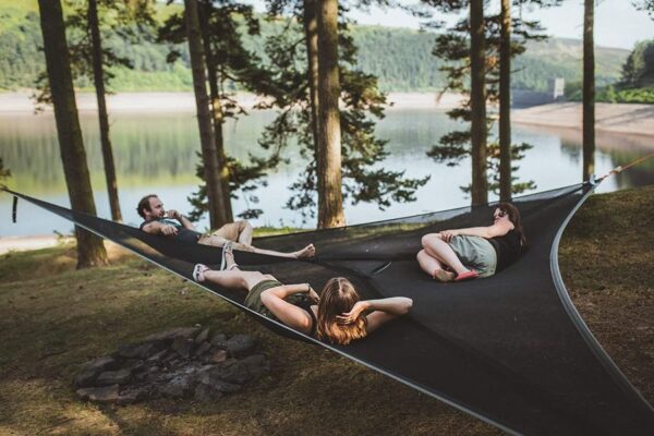 Multi-Person Hammock Three Point Design Portable Hammock Multi-functional Triangle Aerial Mat - Image 4