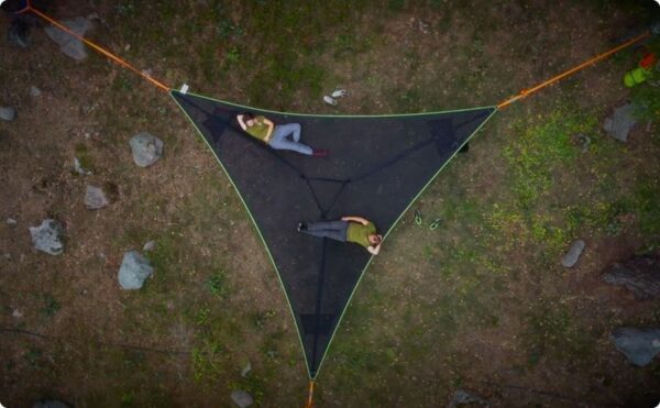 Multi-Person Hammock Three Point Design Portable Hammock Multi-functional Triangle Aerial Mat - Image 3