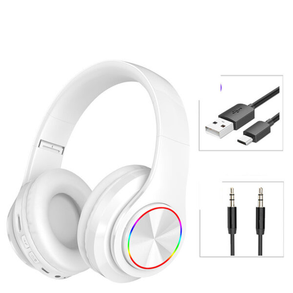 LED Wireless Bluetooth Headphones Gaming Headsets Sport Earphone With Support TF Card Colorful Breathing Lights - Image 2