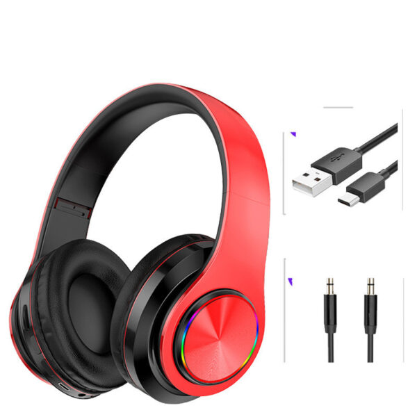 LED Wireless Bluetooth Headphones Gaming Headsets Sport Earphone With Support TF Card Colorful Breathing Lights - Image 4