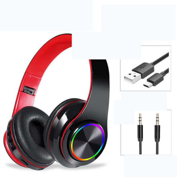 LED Wireless Bluetooth Headphones Gaming Headsets Sport Earphone With Support TF Card Colorful Breathing Lights - Image 5