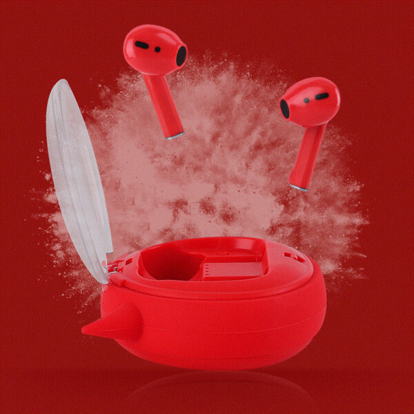 Macaron Red Tws5.0 Wireless Bluetooth Headset - Image 3