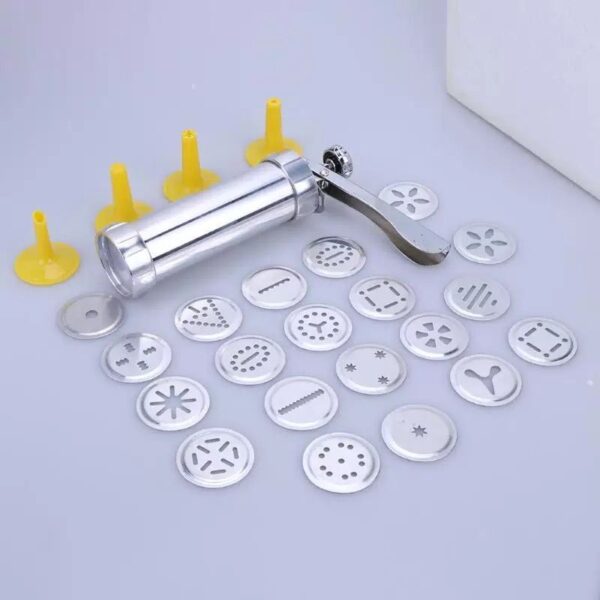 Cookie Press Gun And Icing Set Alloy Churro Maker Cookie Maker With 10 Discs 20 Discs 4 Pastry Tip Biscuit Mold Kitchen Accessories - Image 2