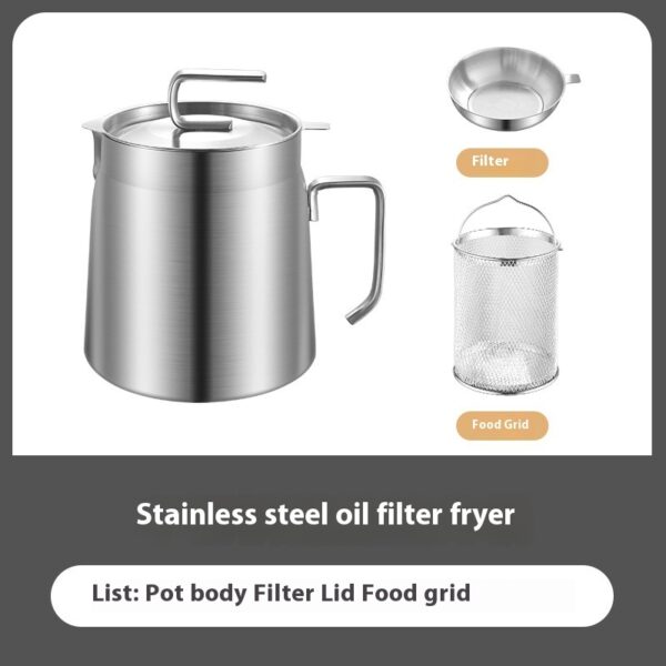 304 Stainless Steel Versatile Oil Filter Vessel Large Capacity With Filter Frying Basket Deep Fryer Separating Grease Separator - Image 8