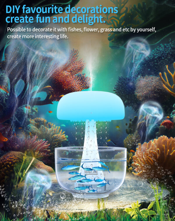 Jellyfish Raindrop Humidifier Ultrasonic Atomization Seven-color Ambience Light Cloud Rain Aroma Diffuser Home Decor - Image 10