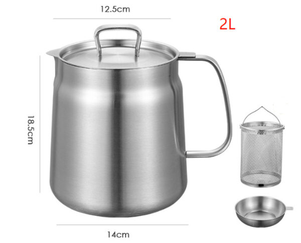 304 Stainless Steel Versatile Oil Filter Vessel Large Capacity With Filter Frying Basket Deep Fryer Separating Grease Separator - Image 9