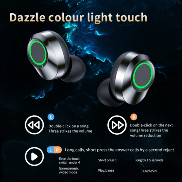 YD03 Wireless Bluetooth-compatible Headset TWS Large Screen Smart Digital Display In Ear Breathing Light - Image 3