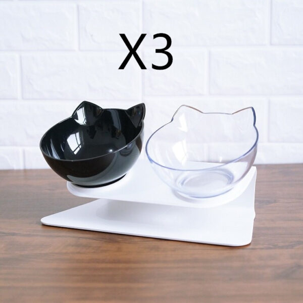 Non Slip Double Cat Bowl With Raised Stand Pet Food Cat Feeder Protect Cervical Vertebra Dog Bowl Transparent Pet Products - Image 8