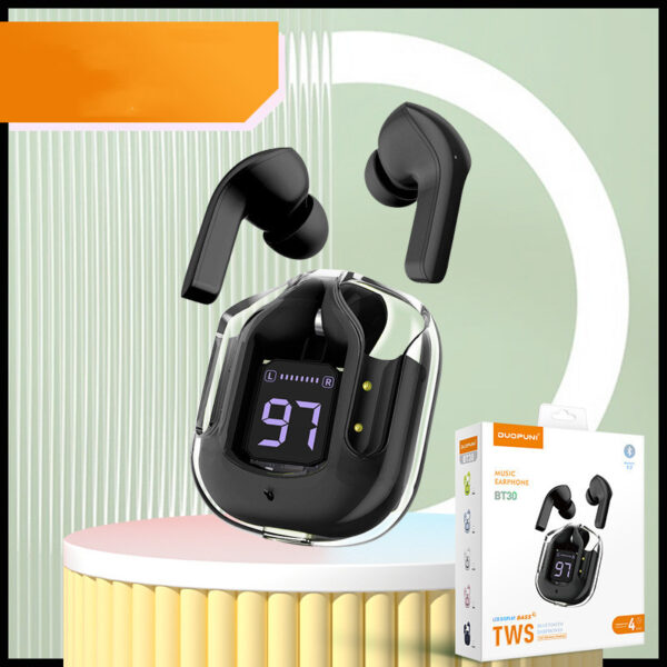 New Mini Transparent Wireless Bluetooth Headset Digital Display ENC Noise Reduction True Wireless Sports Music - Image 5