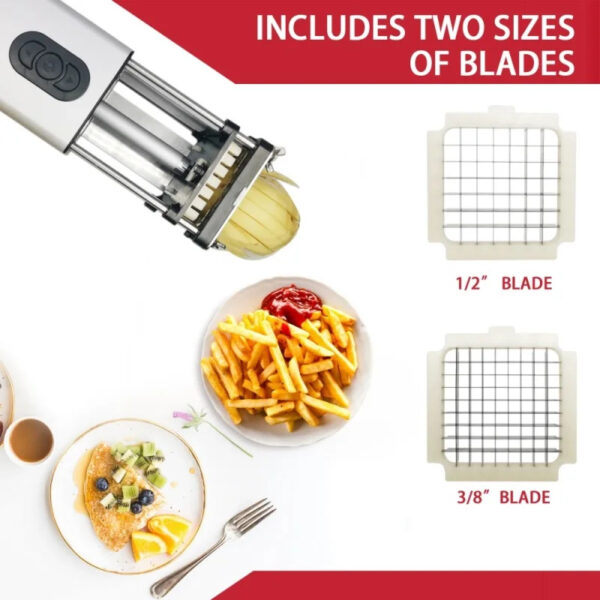 Kitchen Gadget Electric French Fry Cutter With Blades Stainless Steel Vegetable Potato Carrot For Commercial Household - Image 3