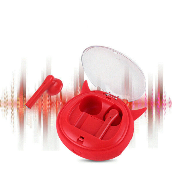 Macaron Red Tws5.0 Wireless Bluetooth Headset - Image 4