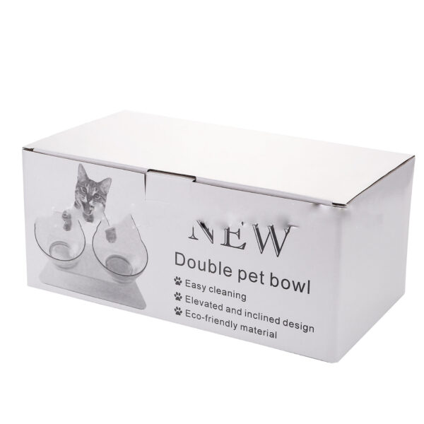 Non Slip Double Cat Bowl With Raised Stand Pet Food Cat Feeder Protect Cervical Vertebra Dog Bowl Transparent Pet Products - Image 10