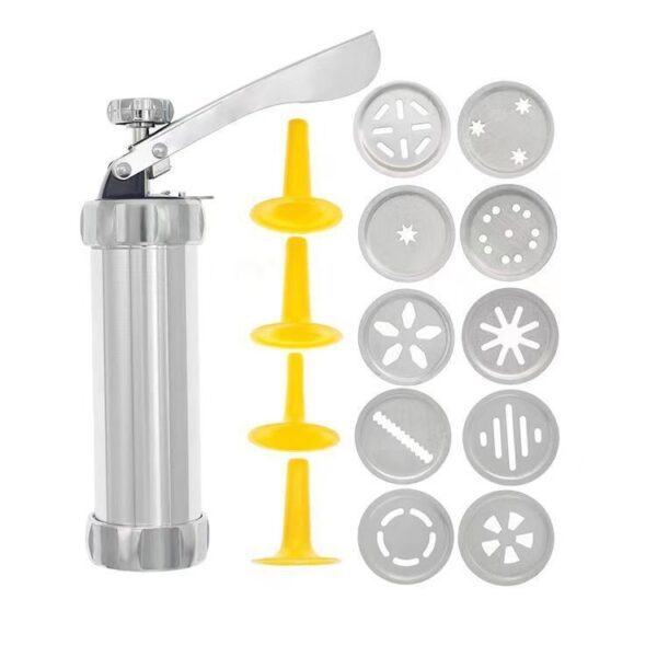 Cookie Press Gun And Icing Set Alloy Churro Maker Cookie Maker With 10 Discs 20 Discs 4 Pastry Tip Biscuit Mold Kitchen Accessories - Image 9